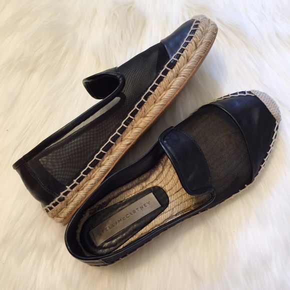 Stella McCartney Shoes - Stella McCartney | Black Mesh Espadrille Flats